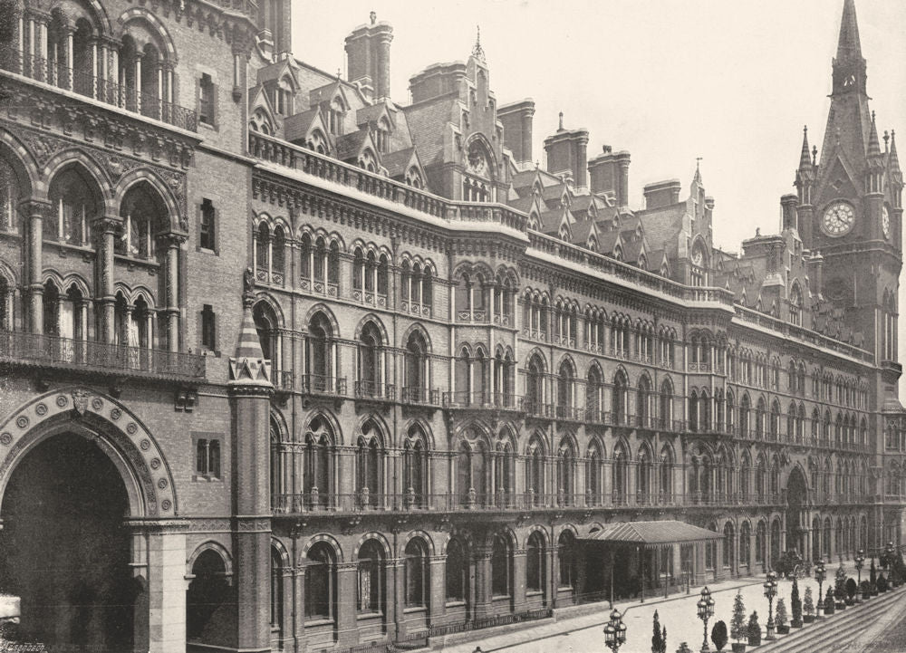 LONDON. St Pancras- The Midland Grand Hotel 1896 old antique print picture